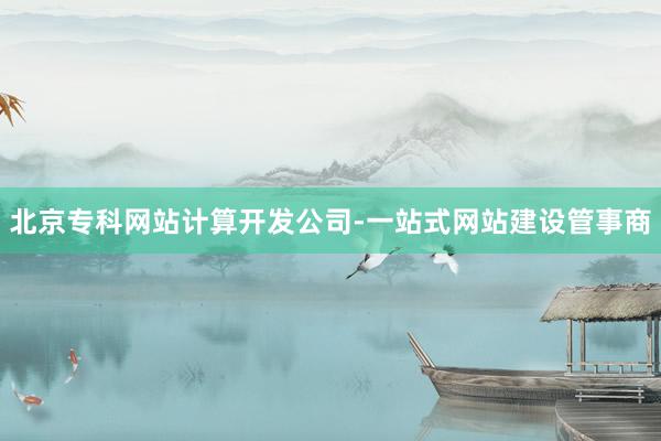 北京专科网站计算开发公司-一站式网站建设管事商